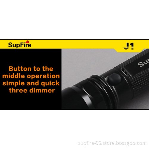 Low price high brightness 3W LED rechargeable flashlight SupFire J1 for police use